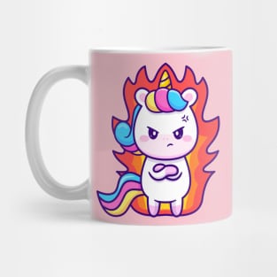 Cute Unicorn Angry Cartoon Mug